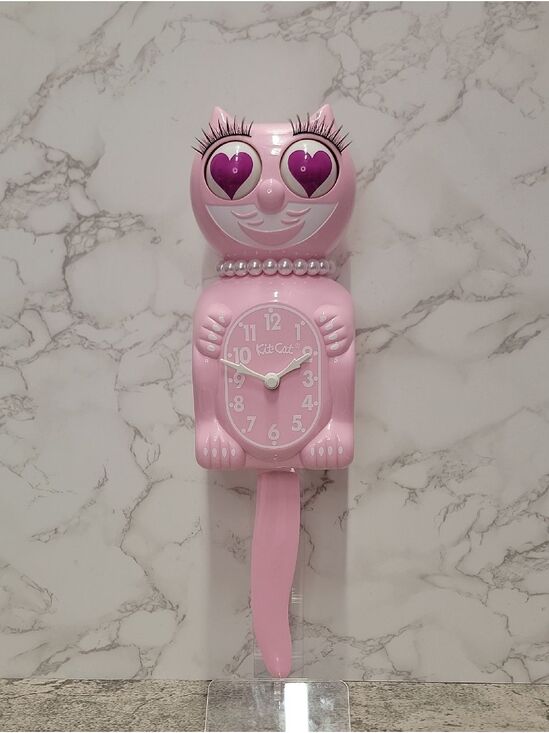 Kit-Cat Klock Other - Rare Bubblegum Lady Kit-Cat Klock clock with Magenta Heart eyes Limited Edition